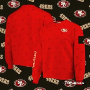 San Francisco 49ers Tommy Hilfiger Reid Graphic Pullover Sweatshirt - Scarlet